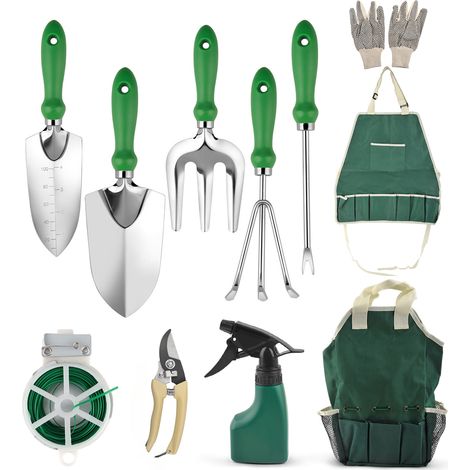 Set mit 11 grünen Gartengeräten (1/5)