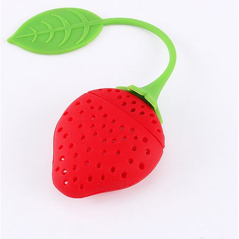 Passoire à thé silicone forme fraise, infuseur à herbes et épices créatif (1/5)