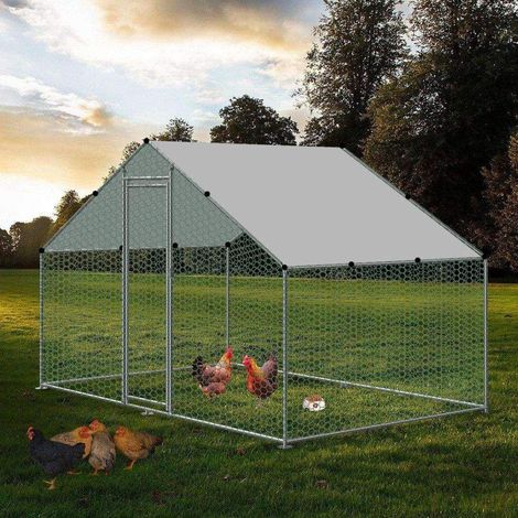 Bc-elec - RA-322 Pollaio da esterno 3x2x2m, recinto in rete metallica per galline, pollame, struttura in acciaio zincato 25x0,65mm (1/4)