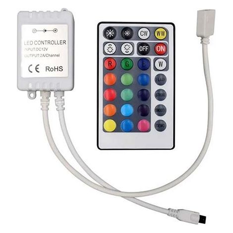 V-TAC VT-2428 Controller per strisce LED color change 3IN1+RGB 12V/24V con telecomando IR 28 tasti - SKU 2899