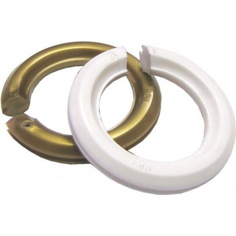 2er Set Lampenschirmringe B22/E14 TIBELEC, Kunststoff, Gold und Weiß TIBELEC