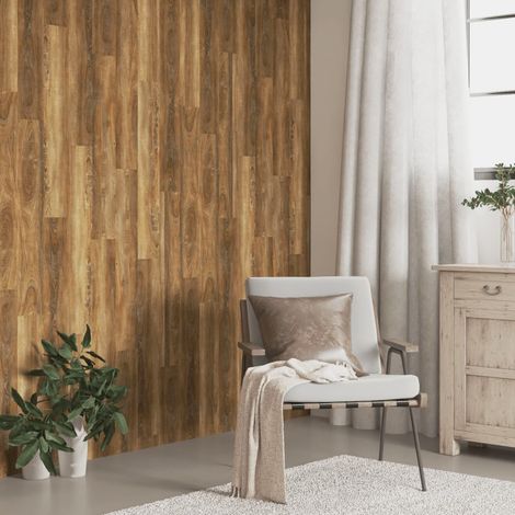 Wall Panels Wood Look Brown PVC 4.12 m² vidaXL