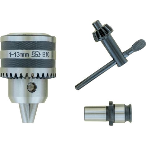 Mandrin à couronne dentée professionnel 1 à 12 mm raccord 19 mm avec clé MW-Tech GT12-19MM