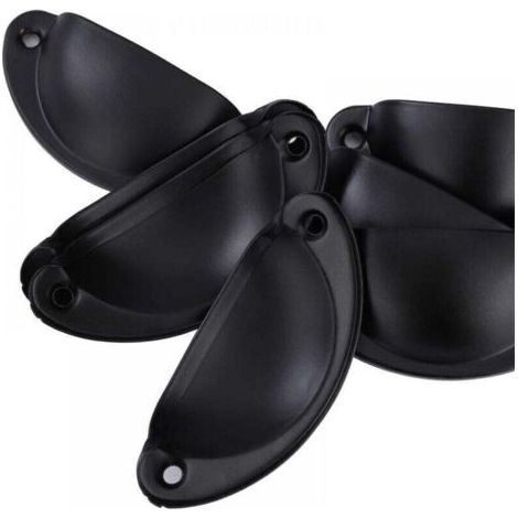 QORVA-Poignée de Tiroir Bouton Porte Coquille Poignée en Forme de Coquille Décoration Porte Meuble Tiroir Armoire Placard avec Vis 20 Pièces Noir (1/3)