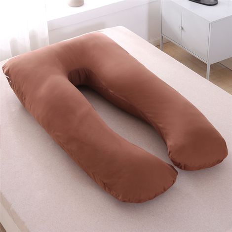 Oreiller Grossesse - Forme En U - 140 X 80 Cm - Housse Fraîche En Velours Cristal - Lavable Et Détachable - Pour Soutien Du Ventre Et Du Dos - 1 Pièce (1/5)