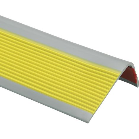Marche Escalier, 3Mètres (6 x 3 Cm) Vinyle Antidérapant Auto-Adhésif Protège-Bord Escalier Revêtement D'Escalier Étanche Pour Sols Intérieur Extérieur, Jaune (1/5)