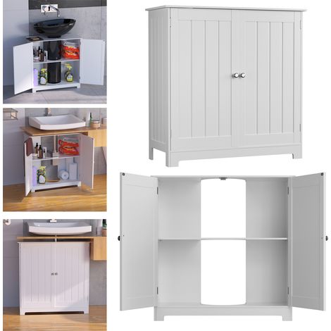 Meuble d'évier de salle de bain meuble d'évier inférieur 60cm de haut W / 2 dorr