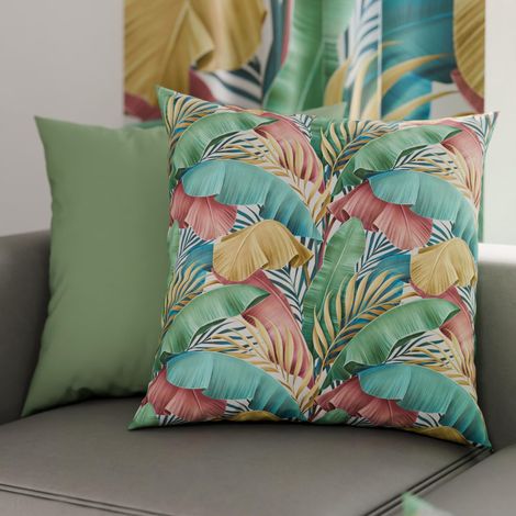 Lot de 2 Taies d'Oreillers 30x30 cm 100% Microfibre Hypoallergénique, Housse Oreiller Rectangulaire Tropical Coloré, Paquet de 2 (1/3)