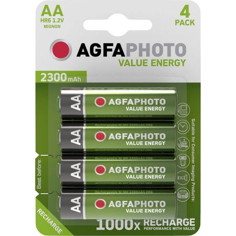 Pile rechargeable LR6 (AA) AgfaPhoto HR06 NiMH 2300 mAh 1.2 V 4 pc(s) A37174