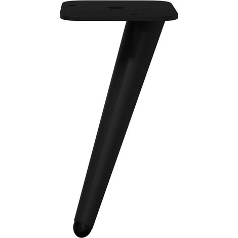 Set di 12 piedini di supporto moderni 56 x 56 x 100 mm design affusolato versatile in ferro nero 020051984