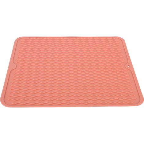 Tapis de Séchage Vaisselle Antidérapant, Résistant à la Chaleur, Sans BPA - Rose (1/5)