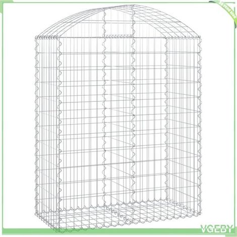 Panier de gabion arqué - FAFEICY - 153436 - 100×50×120/140 cm - Fer galvanisé - Fil 3,5 mm (1/4)