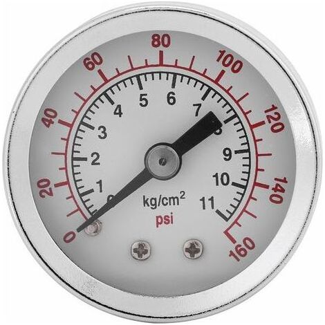 Manomètre, manomètre pour eau, huile, 0-160PSI 1/8" NPT Manomètre de pression pour Eau Liquide Carburant Huile Air, Manomètre de haute précision (1/5)
