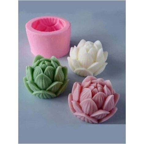 Moule Silicone Lotus - 6 x 7 cm - Rouge - Pour Fabrication Bougies - 1 Pièce (1/4)