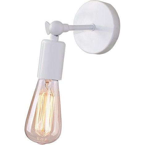 Wandleuchte Innen Industrial Retro Wandlampe E27 Schmiedeeiserne Einfachheit  - Weiß (Ohne Leuchtmittel)