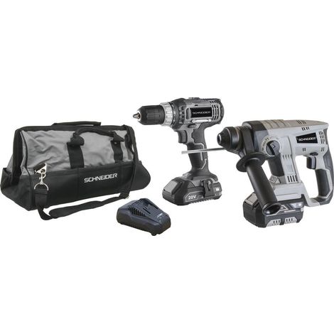 Pack + perceuse + perforateur + batterie + chargeur + sac (1/6)