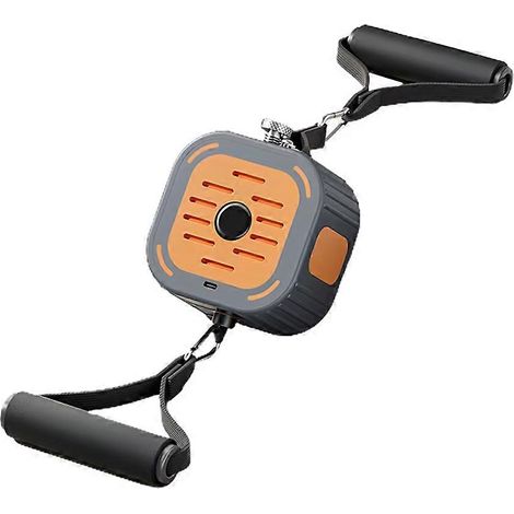 Widerstandsband- und Kabelzug-Trainingsgerät für Arme, Beine und Brust, ideal für das Heimtraining. Orange und grau. (1/5)
