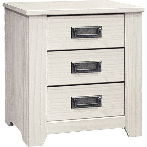 Mesita Niza 3 Cajones 50X45X38Cm Blanco
