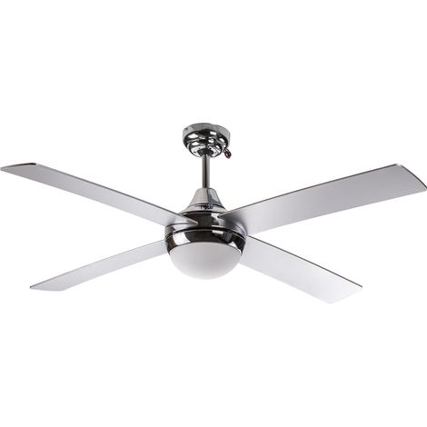 Deckenventilator Ventilator Granada silber Ø 130 cm mit Lampe + Fernbedienung (1/5)