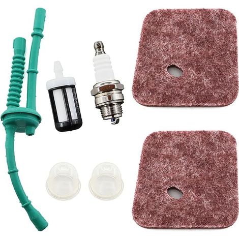 Filtro de aire MCHNIC (paquete de 2) con manguera de combustible, filtro de combustible y bujía para desbrozadoras Stihl FS38, FS45, FS46, FS55, FS55C, FS55R, HL45, HS45, FC55 y KM55. Reemplaza la pie (1/5)
