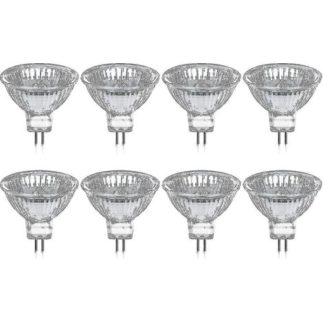 8er-Pack GU5.3 MR16 35W 12V dimmbare Halogenlampen – Warmweiß 2800K, 400 Lumen, Glasdiffusor -xx-hy (1/4)