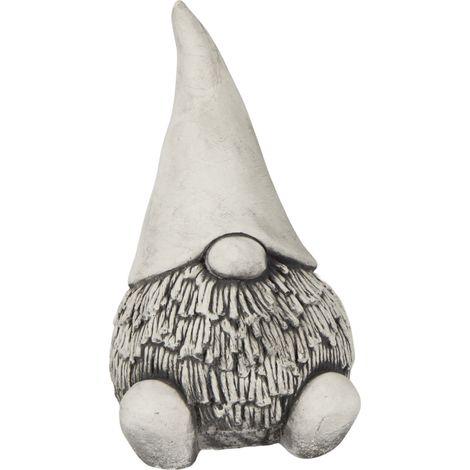 Scultura da giardino in pietra, nano barbuto, statuetta grigia (1/5)
