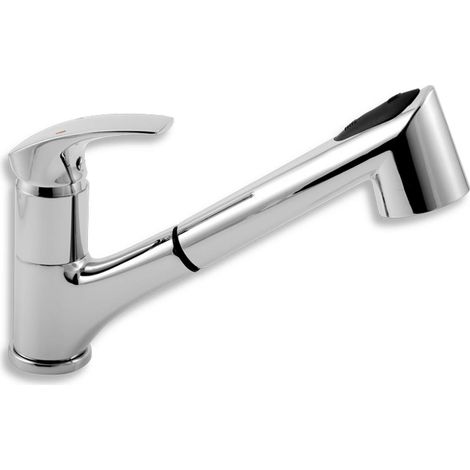 Novaservis Metalia 57 - Miscelatore da lavello con doccetta estraibile con deviatore, cromo 57081,0