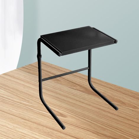Étagère de cuisine rétractable en acier au carbone, réglable en hauteur, pour four à micro-ondes et ustensiles de cuisine (noir). (1/5)