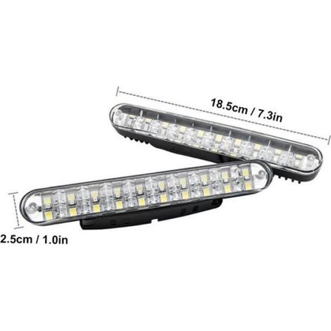 Feu De Jour - 12 V - 12 W - Blanc 6000 K + Clignotant Ambre - Pour SUV Remorque Camion - 2 Pièces (1/4)