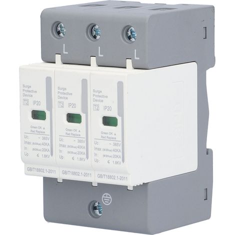 Parafoudre BERM 3P 40kA 220V/380V Protection Surtension Électrique Disjoncteur Paratonnerre Module 3 Pôles (1/5)