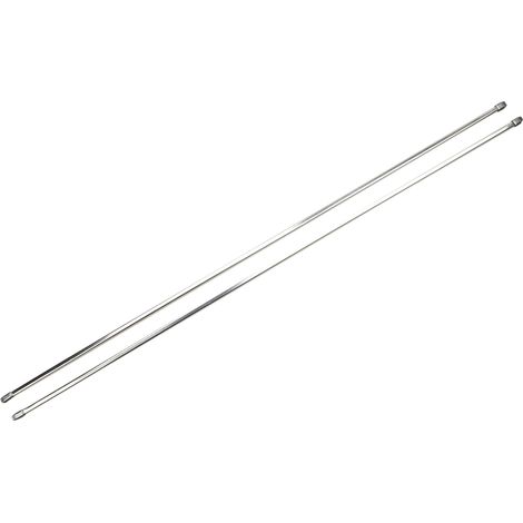 Barre de Vitrage, Embouts d'Extrémité en Plastique et Crochets à Vis Inclus, Extensible, 100-160 cm, Brun, Métal/Plastique (1/4)