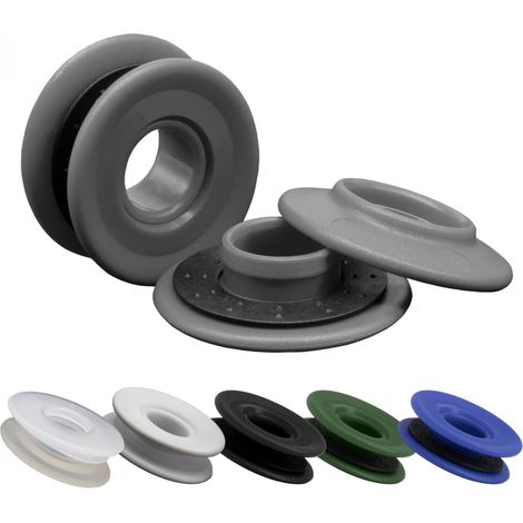 Lot de 10 oeillets à clipser pour bâche à bulles ou autres types de bâches - Gris - Linxor