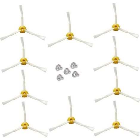 Seitenbürste für iRobot Roomba 500 600 700 Serie (Rot, 10 Stück 3-Arm-Seitenbürste)