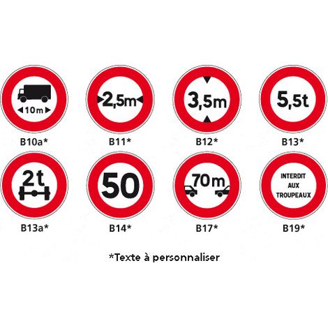 PANNEAUX ROUTIER - SIGNAUX D'INTERSECTION - TYPE B (B10galva) - B14 - Diamètre 850 mm