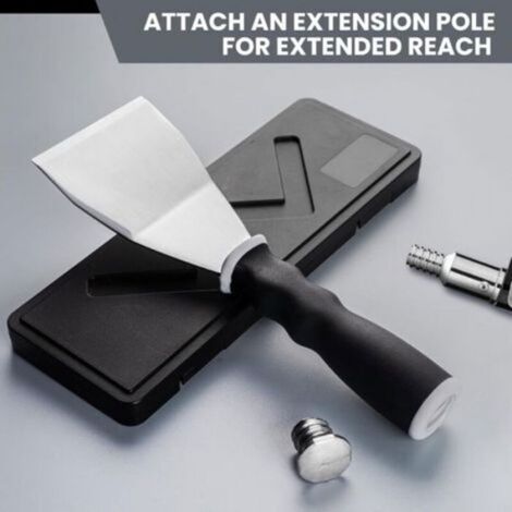 Scraper Courbé - Lame En Acier Inoxydable 420 - Manche Antidérapant En Caoutchouc - Embout Marteau - Pour Préparation De Surface Et Décapage - 1 Pièce (1/5)