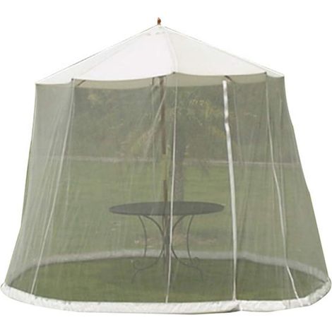 Parasol de Jardin moustiquaire, Housse de Protection Anti-Insectes pour Parasol d'écran extérieur - Housse de convertisseur de Parasol transformez Votre Parasol en Gazebo,Blanc,300 230cm (1/3)