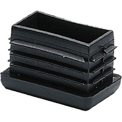 Contera rechteckig mit Flossen “CNT04” aus schwarzem Polyethylen 3x2,15x2cm (25 Einheiten) MICEL