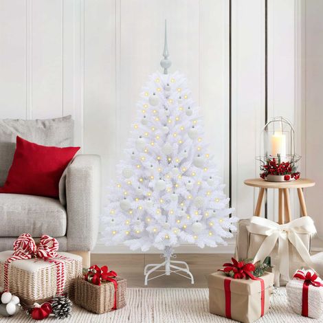 Künstlicher klappbarer Weihnachtsbaum Weiß 120 cm PVC und Stahl