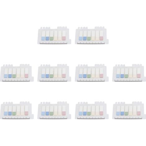 10 marque-pages étiquetés en 6 couleurs différentes, marque-pages semi-transparents au toucher doux, adaptés aux bureaux et aux écoles. (1/5)
