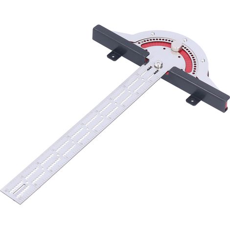 Règle de bord, rapporteur, équerre en T en alliage d'aluminium, règle de bord pour menuisiers, étudiants, architectes et designers, 25 cm (10 pouces). (1/5)