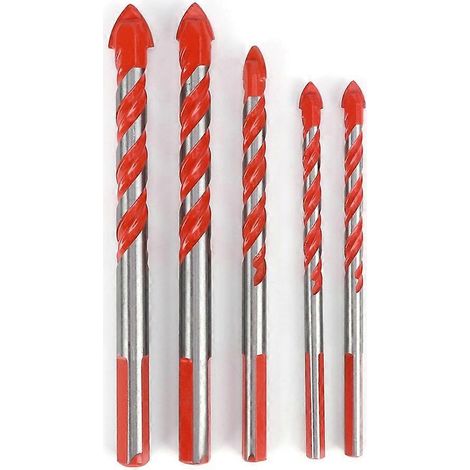 5-teiliges Zentrierbohrer-Set für Keramikfliesen, DIY-Wandlochbohrer (6 mm, 6 mm, 8 mm, 10 mm, 12 mm)