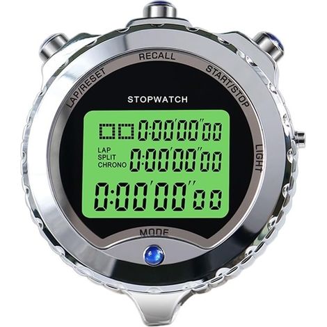 Chronomètre Numérique Lumineux en Métal, Minuterie D'entraînement Électronique for Sports De Plein Air, Chronographe De Course(60 Tracks) (1/5)