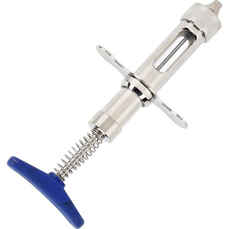 Seringue d'immunisation de 2 ml pour le vaccin contre la varicelle de type 132. Injecteur réutilisable en acier inoxydable, à usage exclusivement animal. (1/5)