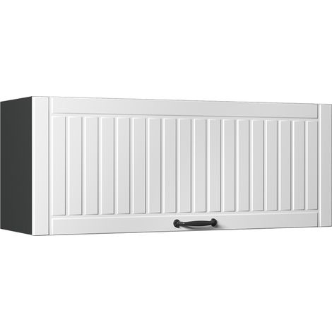 Pensile da cucina Fame-Line, Bianco rustico/Antracite, 100 cm, Vicco (1/5)