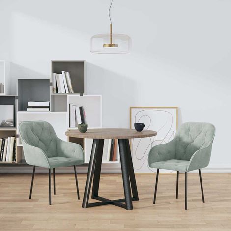 vidaXL Sillas de comedor 2 unidades terciopelo gris claro (1/5)