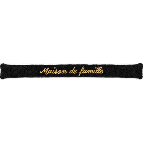 Coussin de porte maison de famille noir effet mouton 77 cm (1/2)
