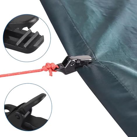 Clips Tente 20pcs - Anti-Vent, Fixation Bâche/Tarp, Auvent Voiture, Camping, Randonnée, Robuste (1/5)