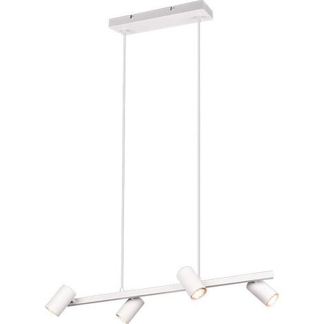 Lustre MARLEY blanc Trio 4xGU10 hauteur 150cm métal (1/5)