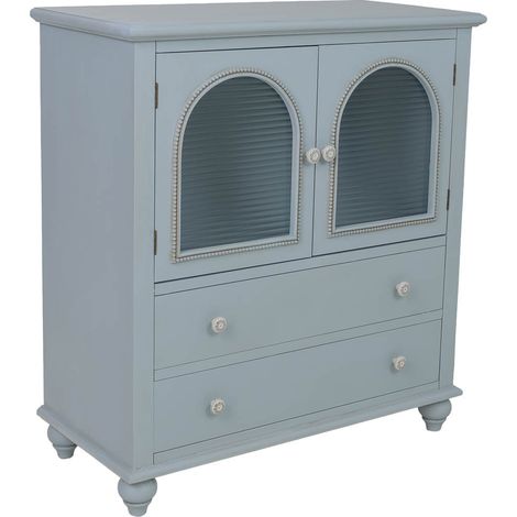 Aparador de madera azul 80x38x88h cm
