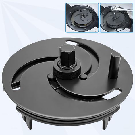 Llave universal para tapa de depósito de combustible  Llave ajustable de 3 mordazas para la extracción de la tapa del depósito de combustible y la tapa de la bomba de combustible, 87 mm-170 mm (1/5)